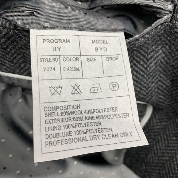 Emerald Isle Weaving Sport Coat Mens 46R Gray Herringbone Wool Blend Handmade - Picture 11 of 16